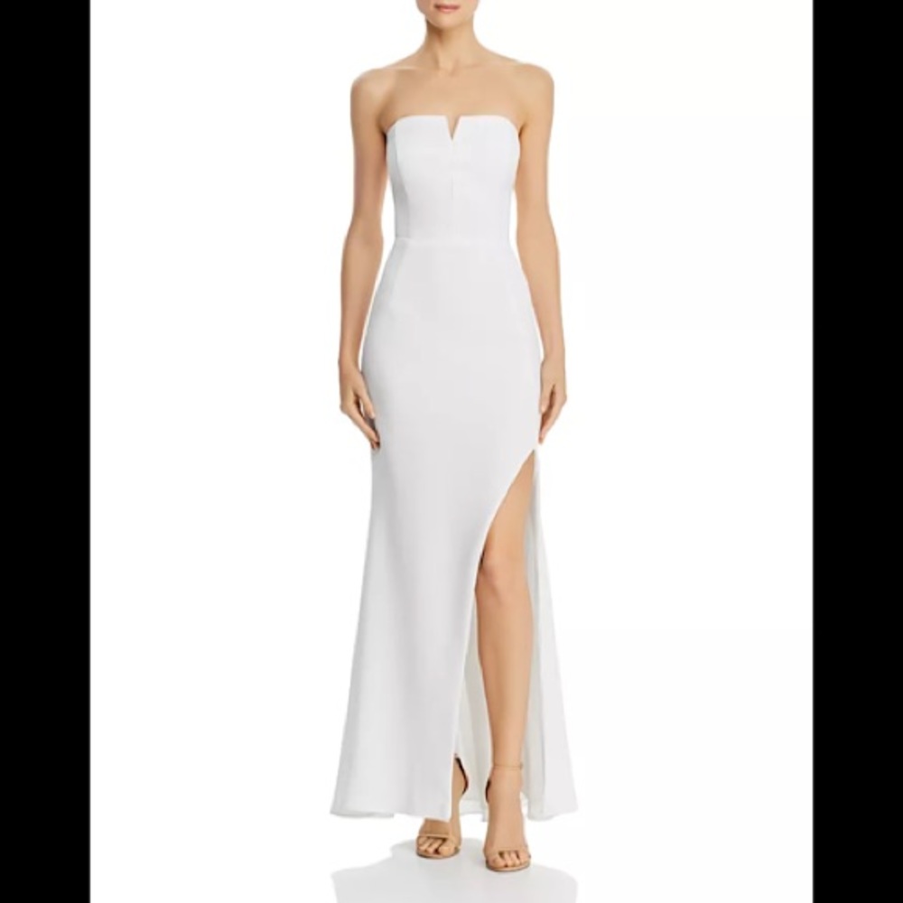 Aqua Crepe Bustier Gown